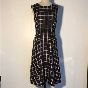 Banana Republic Black and White A-Line Midi Dress